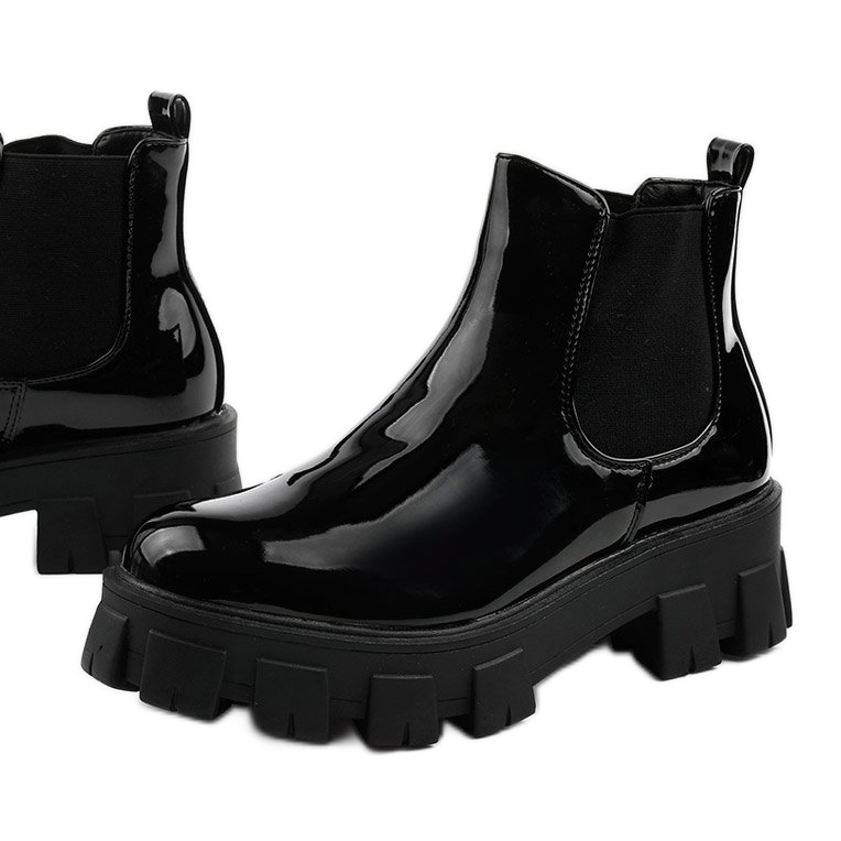 Bottes noires sur la plateforme Lilney NC1086 1