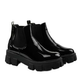 Bottes noires sur la plateforme Lilney NC1086 le noir 2