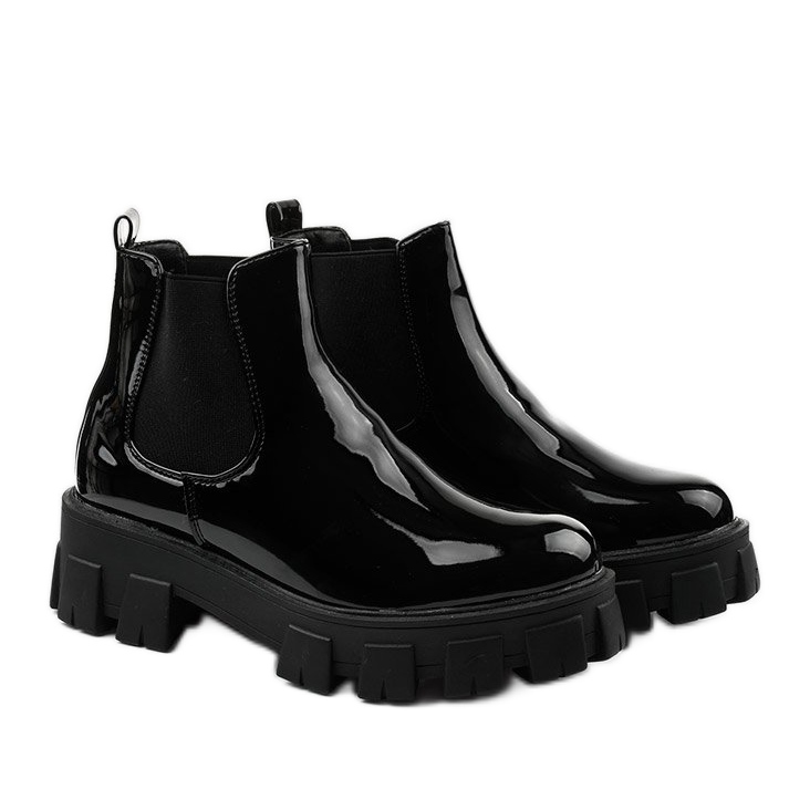 Bottes noires sur la plateforme Lilney NC1086 2