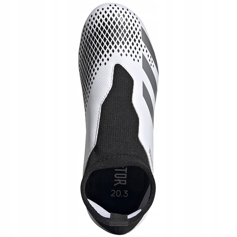 Chaussures de foot Adidas Predator 20.3 Ll Fg Junior FW9212 blanche blanche 1 Chaussures de foot Adidas Predator 20.3 Ll Fg Junior FW9212 blanche blanche 1