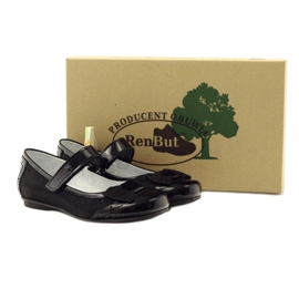 Ballerines cuir noir noeud Ren But 4202 le noir 4