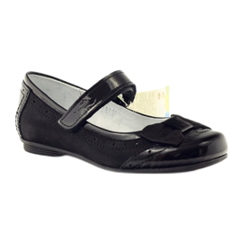 Ballerines cuir noir noeud Ren But 4202 1