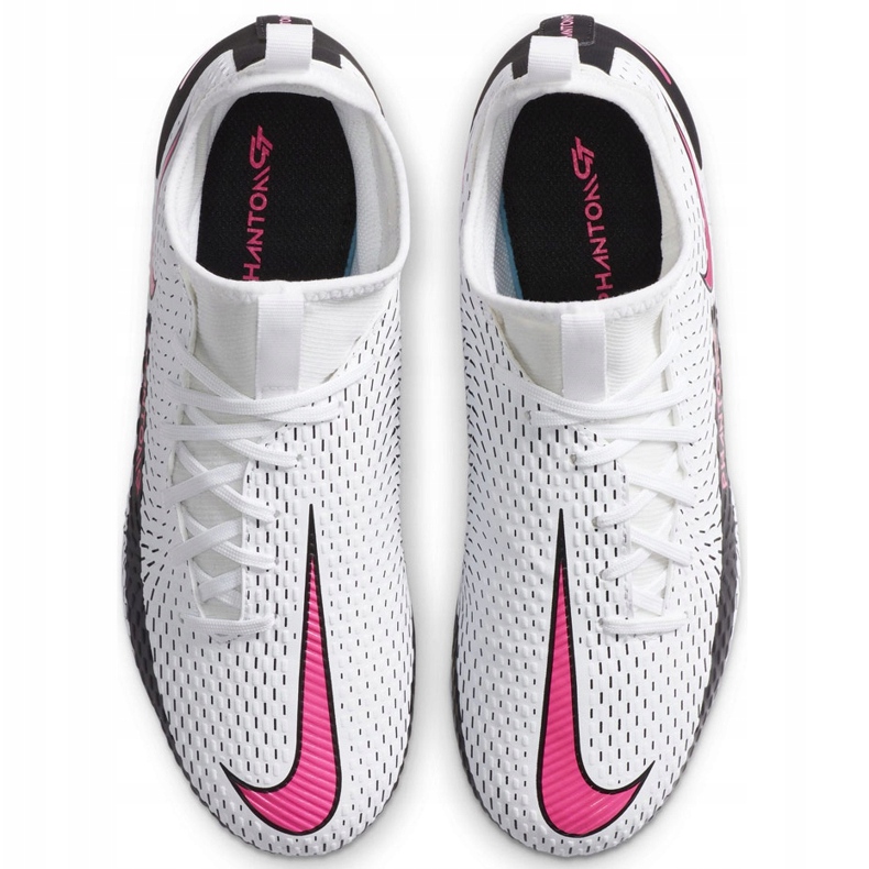 Nike Phantom Gt Academy Df FG / MG Junior CW6694 160 chaussures de football blanc blanc 1