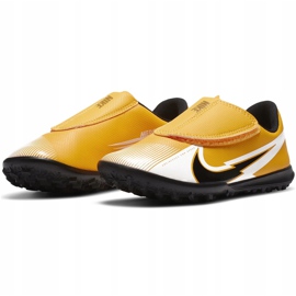 Nike Mercurial Vapor 13 Club Tf PS (V) Junior AT8178 801 chaussures de football orange jaune jaune 4
