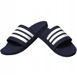 Chaussons Adidas Adilette Comfort bleu marine B42114 blanche 1 Chaussons Adidas Adilette Comfort bleu marine B42114 blanche 1