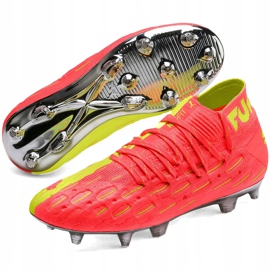Puma Future 5.1 Netfit Osg Fg Ag Junior 105946 01 chaussures de football pour enfants jaune rouge 3
