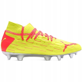 Puma Future 5.1 Netfit Osg Fg Ag Junior 105946 01 chaussures de football pour enfants jaune rouge 1