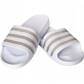 Chaussons Adidas Adilette Aqua blanc EF1730 blanche gris 1