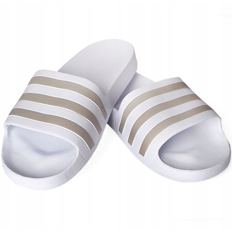 Chaussons Adidas Adilette Aqua blanc EF1730 blanche gris 1