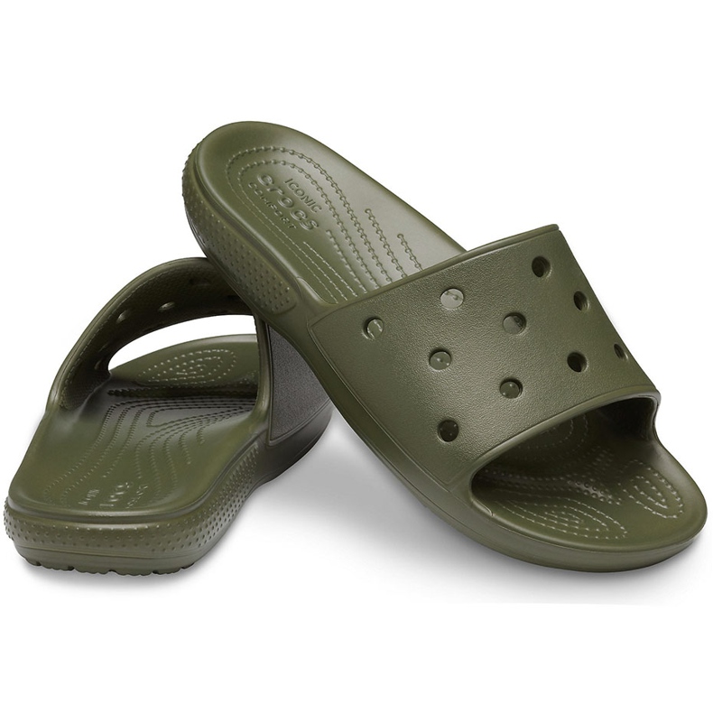 Claquettes Crocs Classic kaki 206121 309 vert 1