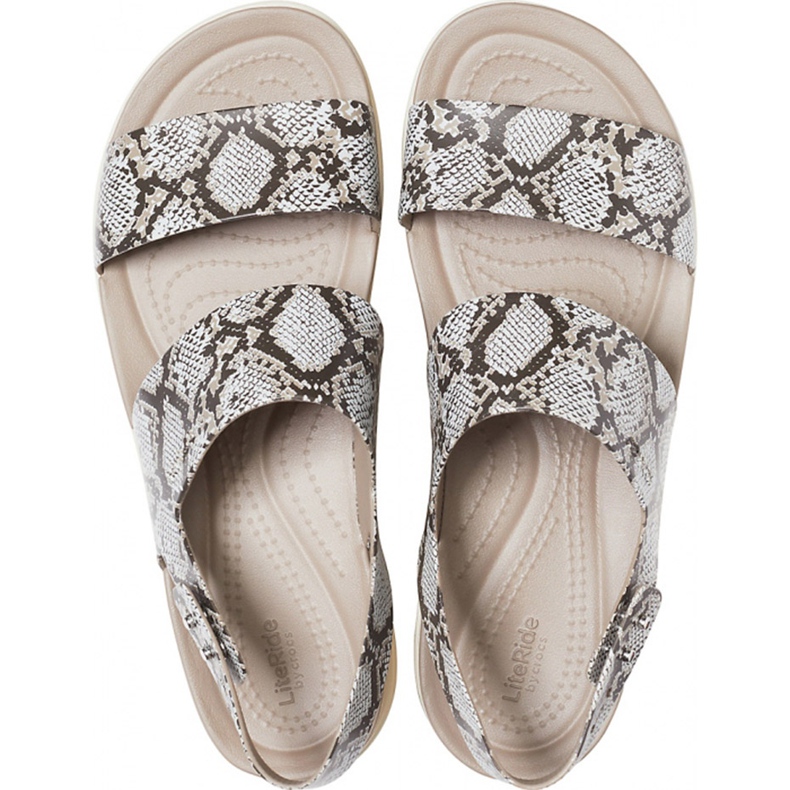 Sandales pour femmes Crocs Brooklyn Low Wedge W multi stuc 206453 93T beige 1