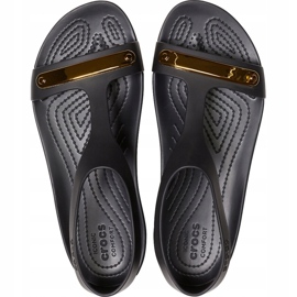 Sandales pour femmes Crocs Serena Metallic Bar Sdl W noir-or 206421 751 le noir le noir 2