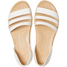 Sandales Crocs Tulum Open Flat W Pearl 206109 1CQ blanc 1