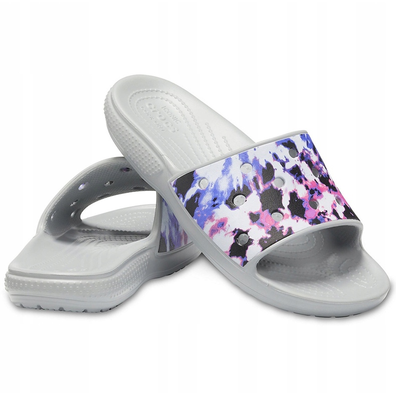 Crocs Claquettes Crocs Classic Tie Dye Mania pour femmes 206481 97K gris multicolore 1