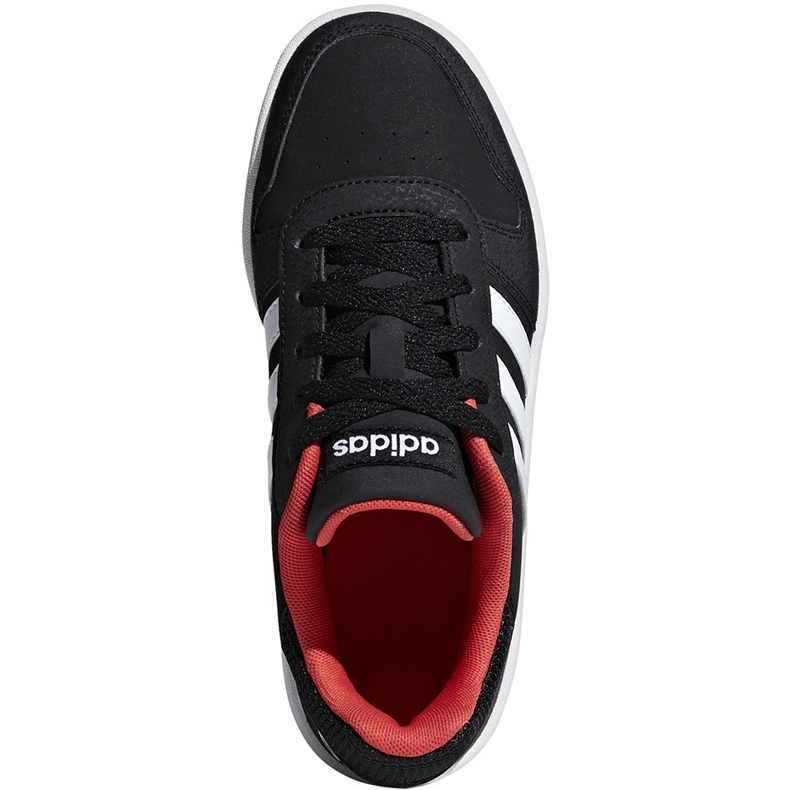 Adidas Hoops 2.0 K chaussures enfants noir-rouge B76067 blanche le noir 1