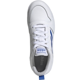 Chaussures enfant Adidas Tensaur K blanc et bleu EF1089 blanche 1