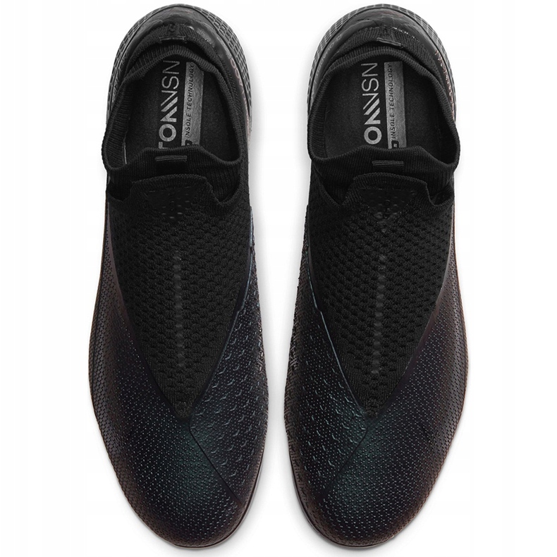 Nike Phantom Vsn 2 Elite Df Fg CD4161 010 chaussures de football violet noir 1