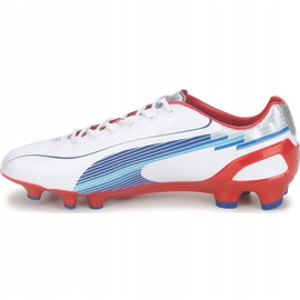 Chaussures de football Puma Evo Speed 1 Fg blanc-rouge-bleu 102527 01 blanche blanche 1 Chaussures de football Puma Evo Speed 1 Fg blanc-rouge-bleu 102527 01 blanche blanche 1
