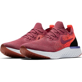 Nike Epic React Flyknit chaussures de course pour femmes bordeaux-orange-noir AQ0070 601 rouge violet multicolore 3