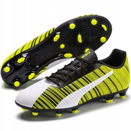 Puma One 5.4 Fg Ag chaussures de football jaune-blanc-noir 105605 03 3