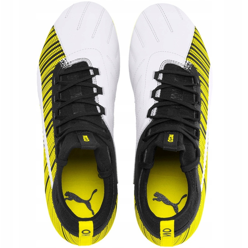 Puma One 5.3 Fg Ag chaussures de football jaune-blanc-noir 105604 03 1