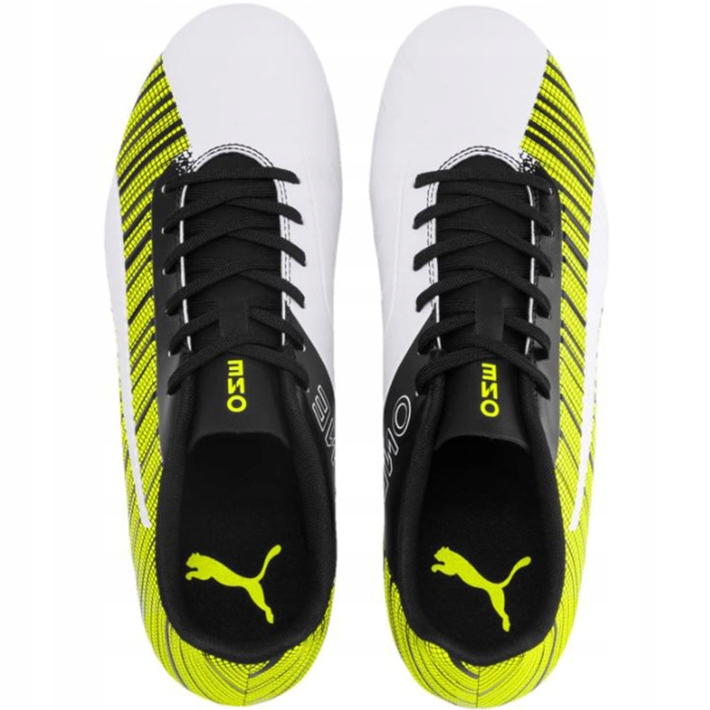 Puma One 5.4 Fg Ag chaussures de football jaune-blanc-noir 105605 03 1