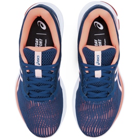 Chaussures running femme Asics Gel-Pulse bleu marine-pêche 1012A467 401 orange 1