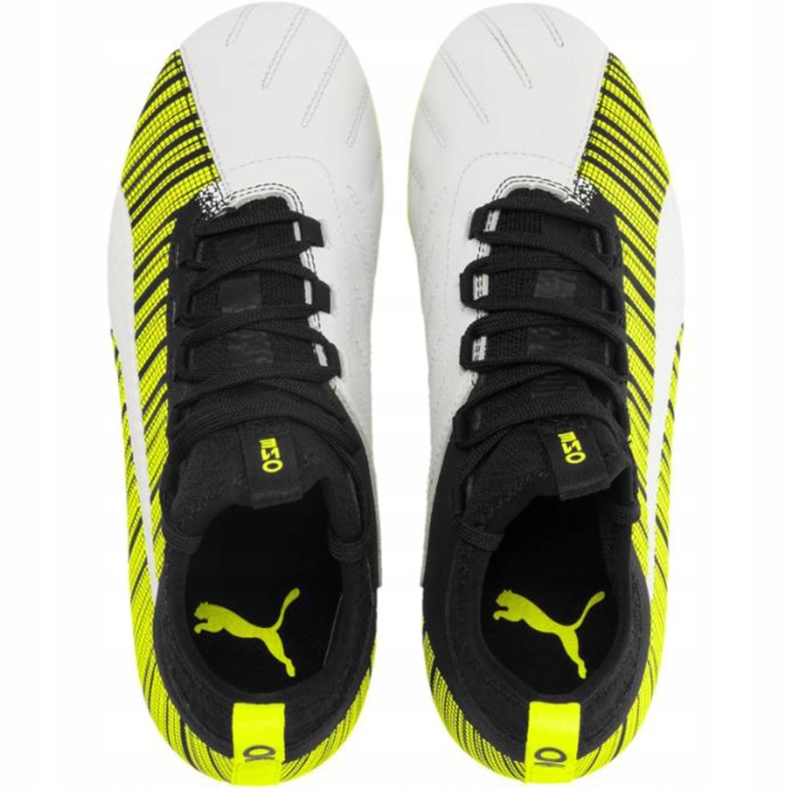 Puma One 5.3 Fg Ag Junior chaussures de football jaune-noir-blanc 105657 03 jaune, blanc, noir 1