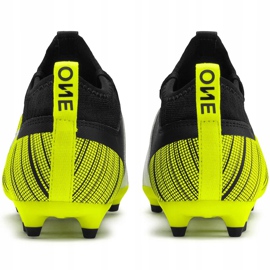 Puma One 5.3 Fg Ag Junior chaussures de football jaune-noir-blanc 105657 03 jaune, blanc, noir 5