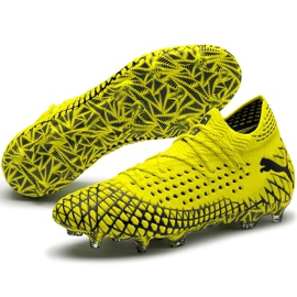 Chaussures de football Puma Future 4.1 Netfit Fg Ag jaune-noir 105579 03 3