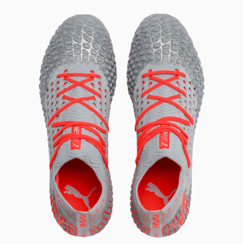 Puma Future 4.1 Netfit MxSG chaussures de football gris-orange 105676 01 rouge 1