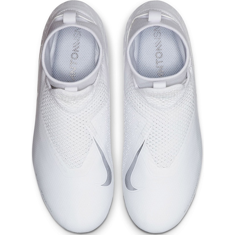 Nike Phantom Vsn Academy Df FG / MG Jr AO3287 100 chaussures de football blanche blanche 1