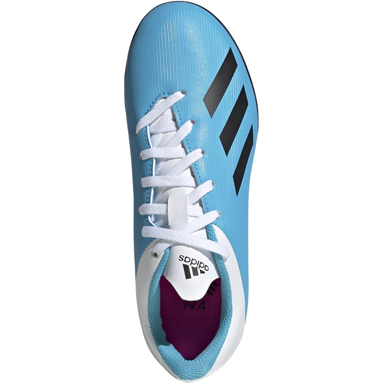 Chaussures de football Adidas X 19.4 Tf Junior bleu et blanc F35347 multicolore 1 Chaussures de football Adidas X 19.4 Tf Junior bleu et blanc F35347 multicolore 1