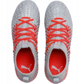 Chaussures de football Puma Future 4.3 Netfit Fg Ag Junior argent-rouge 105693 01 multicolore gris 1