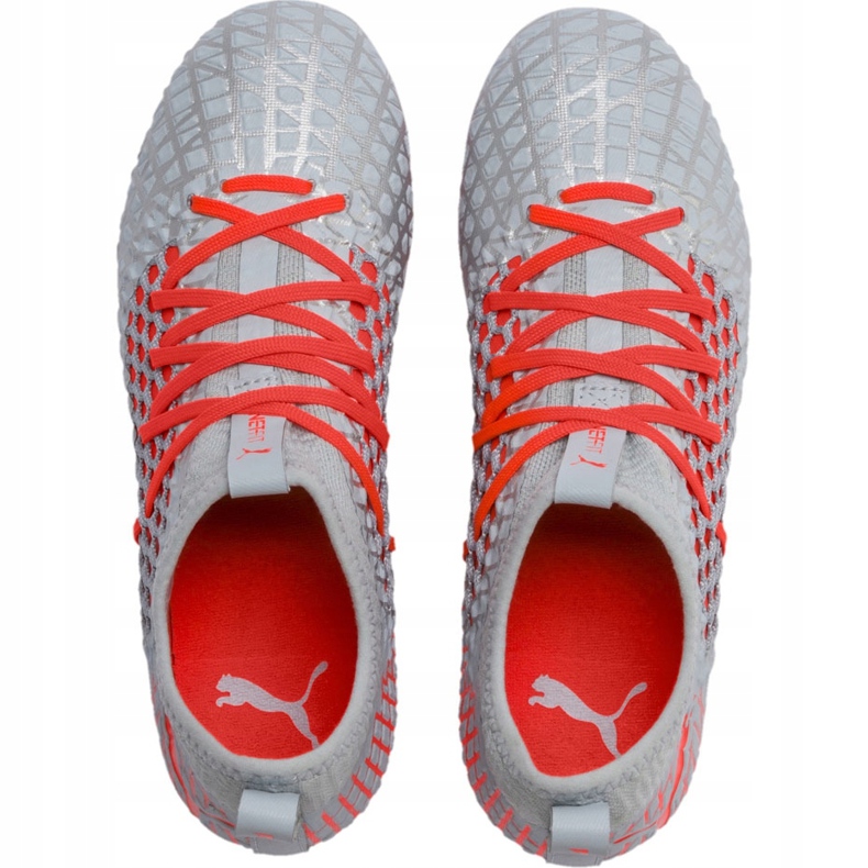 Chaussures de football Puma Future 4.3 Netfit Fg Ag Junior argent-rouge 105693 01 multicolore gris 1