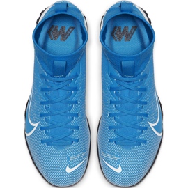 Nike Mercurial Superfly 7 Academy Tf Junior AT8143 414 chaussure de football multicolore bleu 1