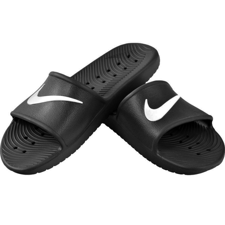 Chaussons Nike Kawa Shower GS / PS noirs BQ6831 001 blanc 1
