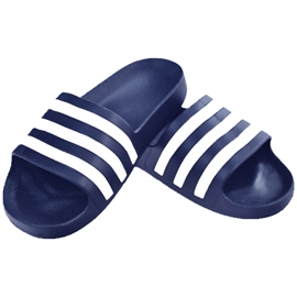 Adidas Adilette Aqua chaussons marine F35542 blanche bleu marin 1