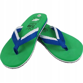 Chaussons homme 4F vert H4L19 KLM002 41S blanche bleu 1