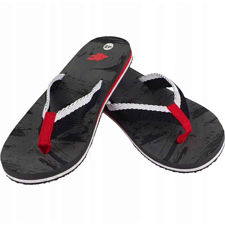 Chaussons pour hommes 4F H4L19 KLM002 90A multicolore allover le noir 1