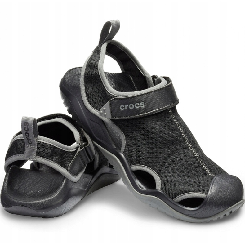 Sandales pour hommes Crocs Swiftwater Mesh Deck Sandal M noir 205289 001 le noir 1