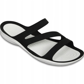Chaussons pour femmes Crocs Swiftwater Sandal W noir et blanc 203998 066 blanche le noir 4