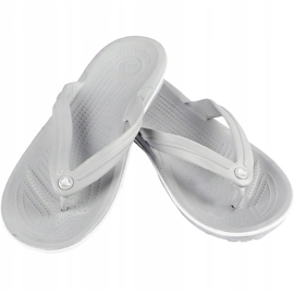 Chaussons Crocs Crocband Flip gris clair blanc 11033 00J 1 Chaussons Crocs Crocband Flip gris clair blanc 11033 00J 1