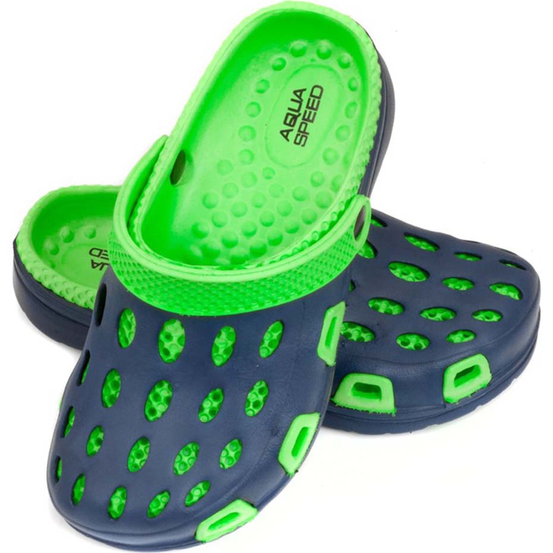 Chaussons Aqua-speed Silvi col 48 vert et bleu marine pour enfant 1