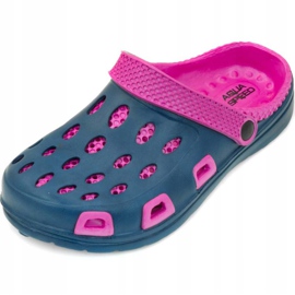 Chaussons de piscine pour enfants Aqua-speed Silvi, col 49, rose et bleu marine 2