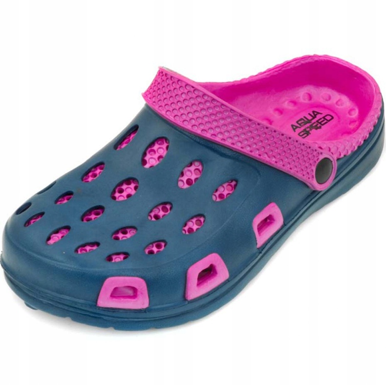 Chaussons de piscine pour enfants Aqua-speed Silvi, col 49, rose et bleu marine 2