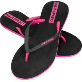 Chaussons de piscine femme Aqua-speed Genoa col 37 le noir rose 1