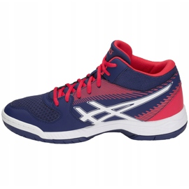 Asics Gel-Task Mt B703Y-400 chaussures de volley-ball pour hommes blanc, rouge, bleu marine bleu marine 1