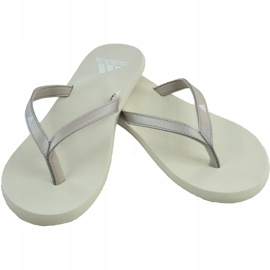 Pantoufles Adidas Eezay Flip Flop blanches F35034 pour femmes gris 1