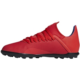 Adidas X 18.3 Tf Jr chaussures de football rouges BB9403 multicolore 2